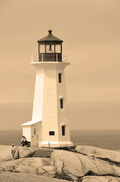 Pegggy Cove Nova Scotia June 2014 Маяк Бухти Пеггі Невелика — стокове фото