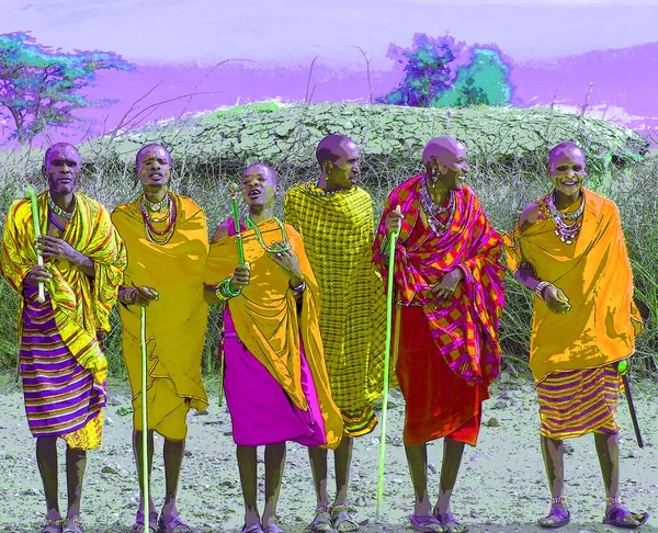 Amboseli Kenya Masai Mara Kenya Masai Masai Yarı Göçebe Bir — Stok fotoğraf