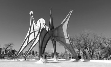 MONTREAL CANADA - 01 26 2022: Alexander Calder heykeli L 'Homme French (