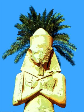 Ramses 'in ayakta duran heykeli, Karnak Tapınakları, Lüksör, Mısır