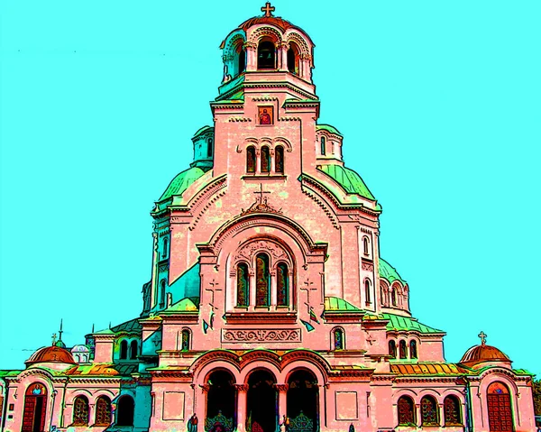 2013 Sofia Bulgaria 2013 Saint Alexander Nevsky Cathedral Sign Illustration — 스톡 사진