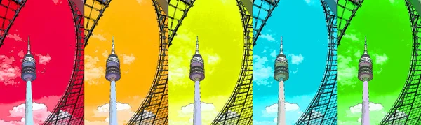 Munich Alemanha Junho Torre Estádio Olympiapark Munique Alemanha Parque Olímpico — Fotografia de Stock