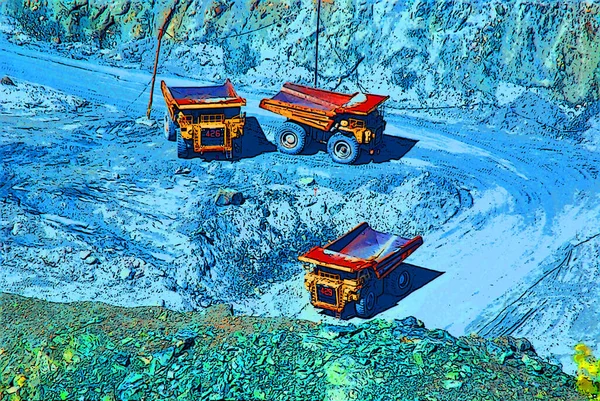 アスベストス カナダ 2010 アスベストスの鉱山の底の労働者によって操作 アスベストス繊維の吸入は悪性肺癌の印のイラストを含む深刻な病気を引き起こすことができるポップアート — ストック写真