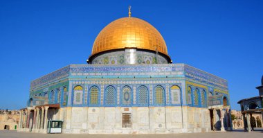 JERUSALEM ISRAEL - 23 10 16: tapınak dağı olarak bilinen Kudüs 'ün Kudüs' teki asil mabedi, dünyanın en önemli dini yerlerinden biridir..