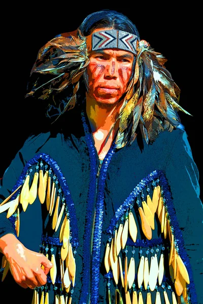 Victoria Canada June 2015 Pop Art Sign Native Indian Man — Stock Photo, Image