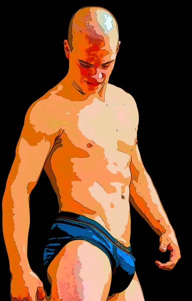 Montreal Quebec Canada 2008 Young Gay Man 带有色斑的流行艺术复古符号背景图标 — 图库照片