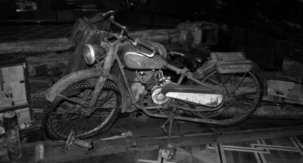 Old motorcycle in historical museum