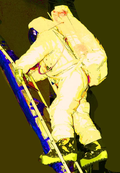 Washington Usa 1998 Neil Armstrong Klimt Naar Beneden Eagles Ladder — Stockfoto