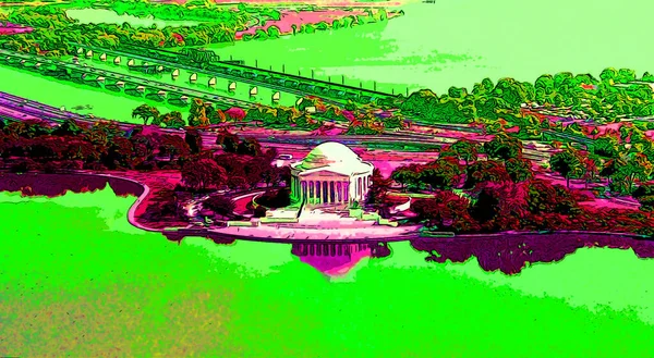 Washington Usa 1998 Jefferson Memorial Pomnik Prezydencki Zbudowany Waszyngtonie Pod — Zdjęcie stockowe