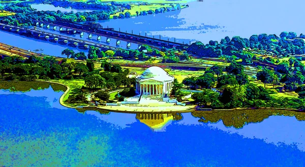 Washington Usa 1998 Jefferson Memorial Memorial Presidencial Construído Washington Sob — Fotografia de Stock