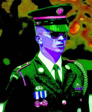 WASHINGTON DC ABD - 18 08 1998: Meçhul Asker Mezarı 'ndaki askeri muhafız, her saat düzenlenen ayrıntılı bir törenle değiştirildi.