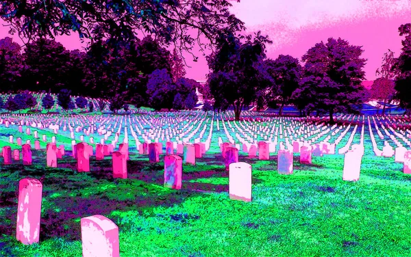 Washington Usa 1998 Arlington National Cemetery Amerikansk Militärkyrkogård Arlington County — Stockfoto