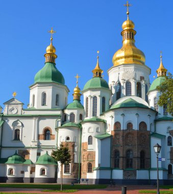 KYIV UKRAINE - 09 04 17: Saint Sophia Cathedral in Kyiv is an architectural monument of Kievan Rus'. The cathedral is one of the city's best known landmarks and the first heritage site in Ukraine.