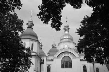 KYIV UKRAINE - 09 04 17: Saint Sophia Cathedral in Kyiv is an architectural monument of Kievan Rus'. The cathedral is one of the city's best known landmarks and the first heritage site in Ukraine.