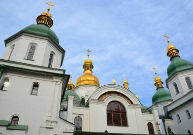 KYIV UKRAINE - 09 04 17: Saint Sophia Cathedral in Kyiv is an architectural monument of Kievan Rus'. The cathedral is one of the city's best known landmarks and the first heritage site in Ukraine.