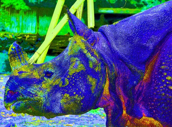 Indyjski Nosorożec Rhinoceros Unicornis Jest Również Nazywany Greater One Horned — Zdjęcie stockowe