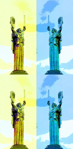 Киев Украина Памятник Родине Киев Украина Вывеска Иллюстрация Иконка Поп — стоковое фото