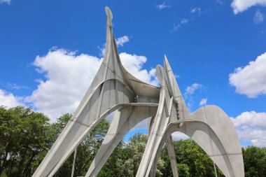 MONTREAL CANADA - 02 13 2017: Alexander Calder heykeli (L 'Homme French 