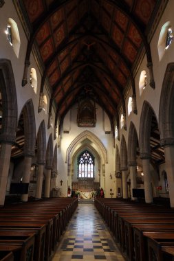 MONTREAL CANADA - 06 14 2022: Saint James United Kilisesi 'nin içinde Montreal, Quebec, Kanada şehir merkezinde bir miras kilisesi var. Kanada Birleşik Kilisesi 'ne bağlı bir Protestan kilisesidir.
