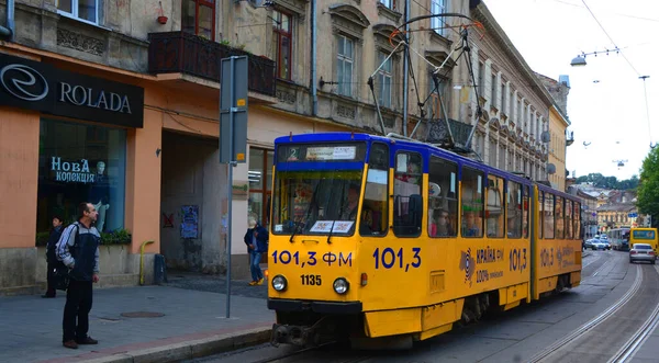 Lviv Ukraine Lviv Tram Electric Tramway Lviv Ukraine Only Tram — Stockfoto