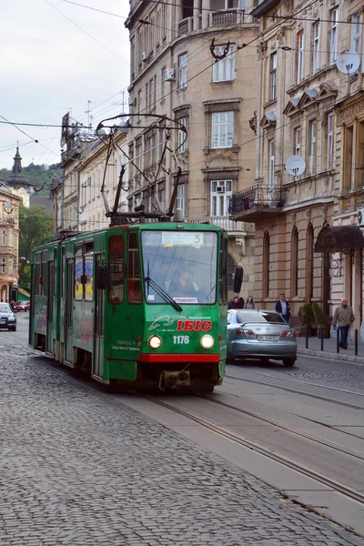 Lviv Ukraine Lviv Tram Electric Tramway Lviv Ukraine Only Tram — Stockfoto