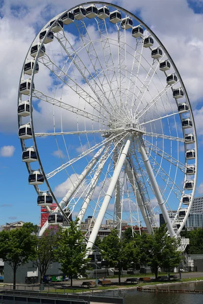 Montreal Canada Grande Roue Montreal Najwyższy Diabelski Młyn Kanadzie Pozwala — Zdjęcie stockowe