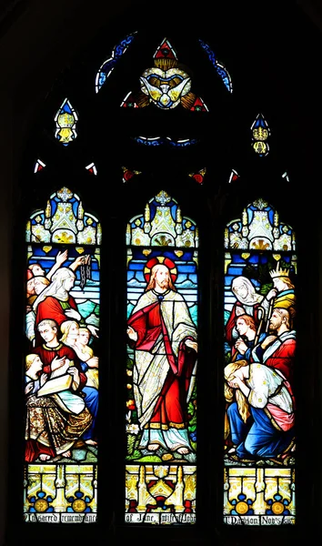 Montreal Canada 2022 Stained Glass Window Saint James United Churchthe — ストック写真