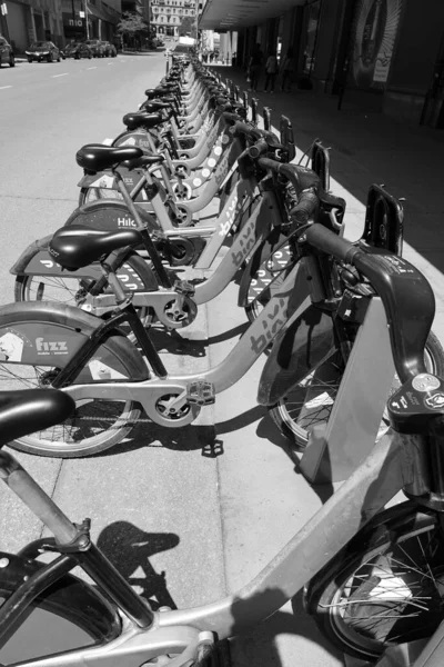 Montreal Canada 2022 Row Bicycle Wheels Belonging Bike Renatl Service — Stock Photo, Image