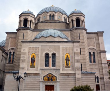 TRIESTE İTALYA - 05 19 2019: Aziz Spyridon Kilisesi 1748 yılında Trieste 'de kurulan bir Sırp Ortodoks cemaatidir.