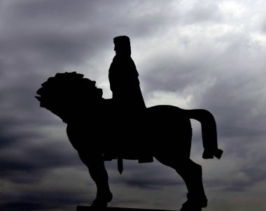 TBILISI GEORGIA - 09: 12 19: Vakhtang I Gorgasali Anıtı, İberya 'nın Iberya kralı ve Kartli olarak bilinen, 6. yüzyılın beşinci ve ilk çeyreğinin ikinci yarısında.