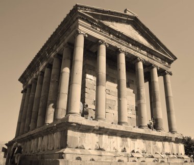 GARNI ARMENIA 09 16 2019: Temple of Garni, an Ionic Pagan temple located in the village of Garni, Armenia. It is the best-known structure and symbol of pre-Christian Armenia. 