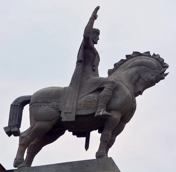 Tbilisi Georgie Statue Vakhtang Gorgasali Dynastie Chosroïde Était Roi Ibérie — Photo