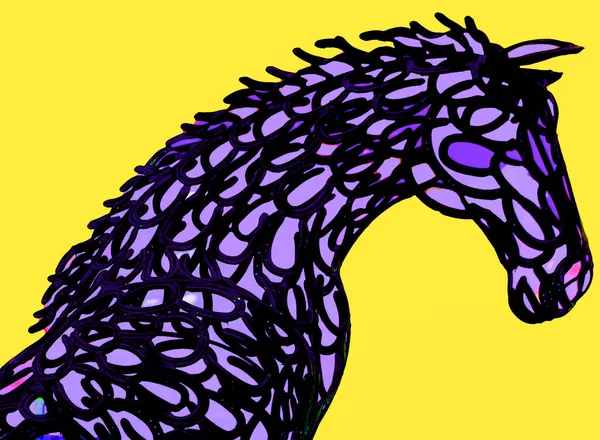 Pop Art Obrázek Sochy Koně — Stock fotografie