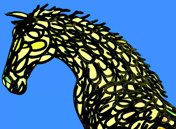 Pop Art Picture Horse Statue — Foto de Stock