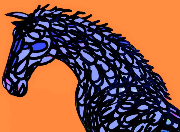 Pop Art Picture Horse Statue — Photo