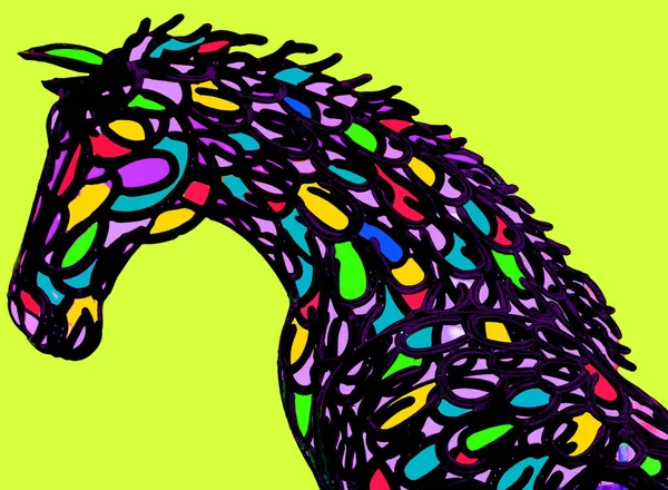 Pop Art Picture Horse Statue — ストック写真