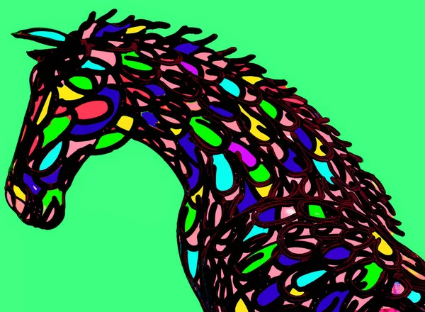 Pop Art Obrázek Sochy Koně — Stock fotografie