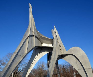 MONTREAL CANADA - 05 09 2022: Alexander Calder heykeli L 'Homme French (