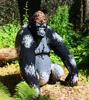 GRANBY QUEBEC CANADA 05 25 2022: Gorilla at the super powers of animals with more than 30 monumental creations composed of millions of LEGO bricks.