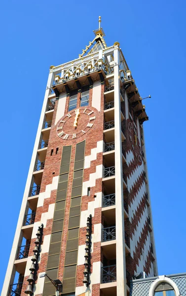 Batumi Georgia 2019 Годинникова Вежа Розташована Площі Яцца Батумі Аджарія — стокове фото