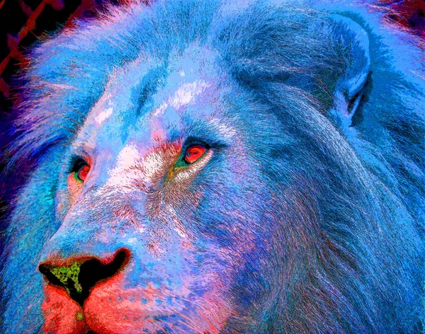 Lion Sign Illustration Pop Art Background Icon Color —  Fotos de Stock