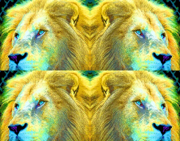 Lion Sign Illustration Pop Art Background Icon Color — Φωτογραφία Αρχείου