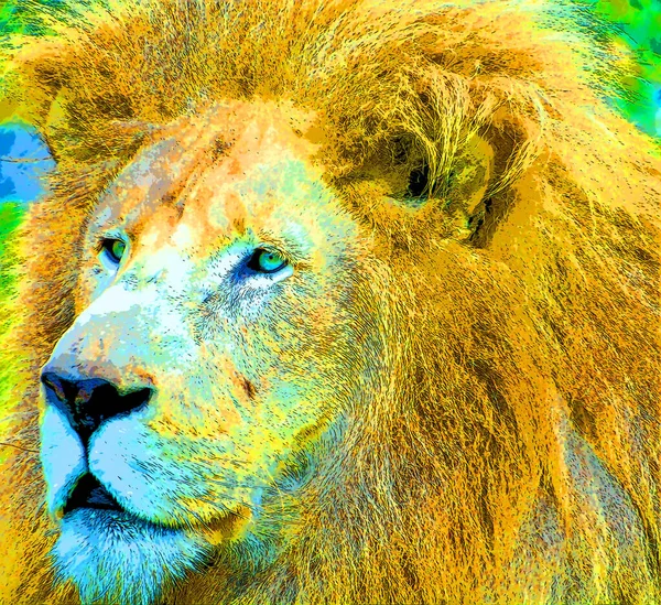 Lion Sign Illustration Pop Art Background Icon Color — Zdjęcie stockowe