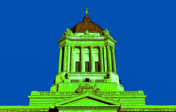 Winnipeg Manitoba Canada 2002 Manitoba Legislature Building Winnipeg Tuto Neoklasicistní — Stock fotografie