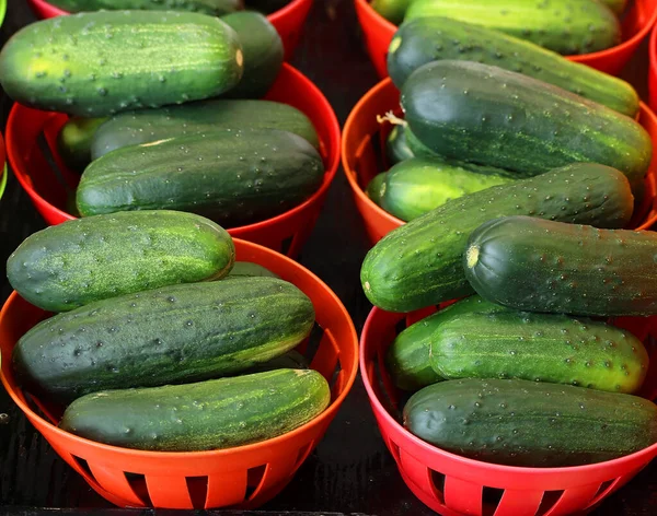 Food Vegetables Fresh Green Cucumbers Background Cucumbers Pattern Sale Market — Stock Photo, Image