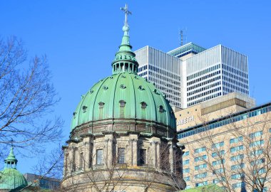 MONTREAL QUEBEC CANADA 05 02 2022: The Cathedral-Basilica of Mary, Queen of the World in Montreal, Quebec, Canada, is the seat of the Roman Catholic archdiocese of Montreal