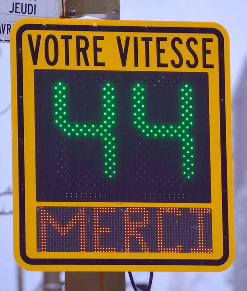 Speed limit road sign in France