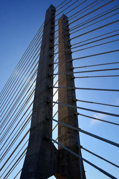 Montreal Canada 2020 Central Pillars Cables New Champlain Bridge Change — Fotografia de Stock