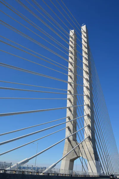 Montreal Canada 2020 Central Pillars Cables New Champlain Bridge Change — Fotografia de Stock