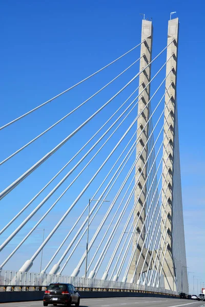 Montreal Canada 2020 Central Pillars Cables New Champlain Bridge Change — ストック写真